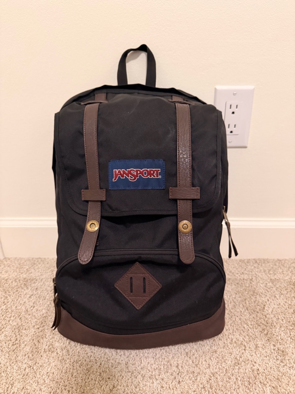 Jansport Cortlandt 15-inch Laptop Backpack- Rugged Vegan Leather
